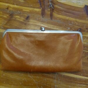 Hobo International  Lauren  Double Frame Clutch Wallet Denver Broncos Orange